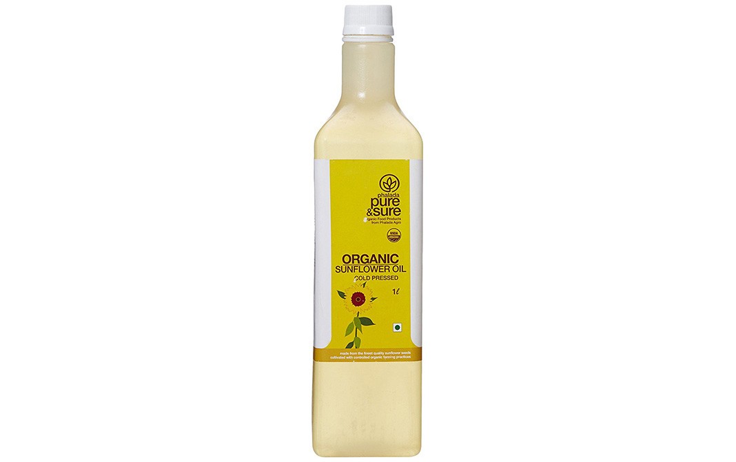 Pure & Sure Organic Sunflower Oil    Bottle  1 litre